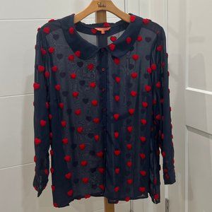 Modcloth, red heart blouse, 4X